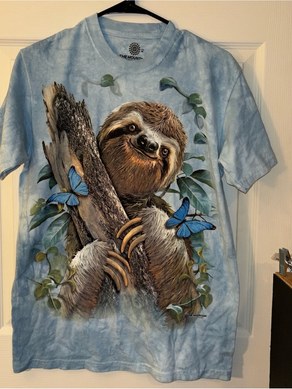 The Mountain Light Blue Graphic Tee with Nature Print
